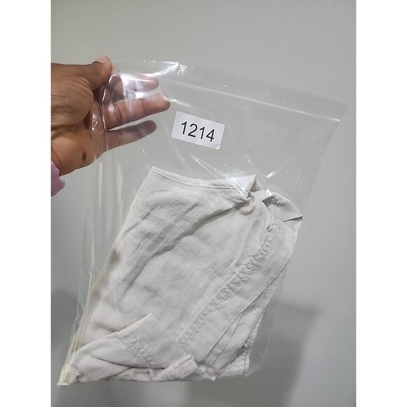 Santorini Linen Shorts Women’s Size 6 Cuffed Wide Leg Drawstring Beige Coastal - Picture 11 of 11